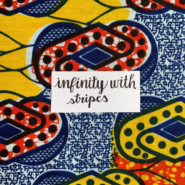 Throw Pillowcase – Senegalese Wax Fabric - Infinity with Stripes - Image 3