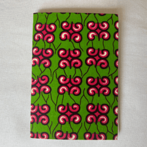African - Senegalese Fabric Wrapped Notebook (Green & Fuchsia)
