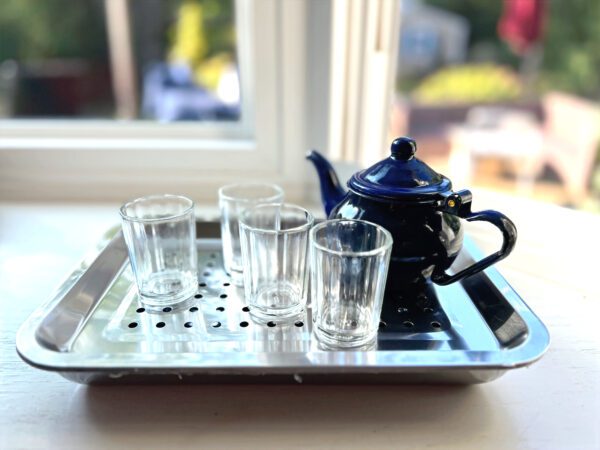 Senegalese Ataaya Tea Set – Authentic 5-Piece Mint Tea Set (Colbalt Blue)