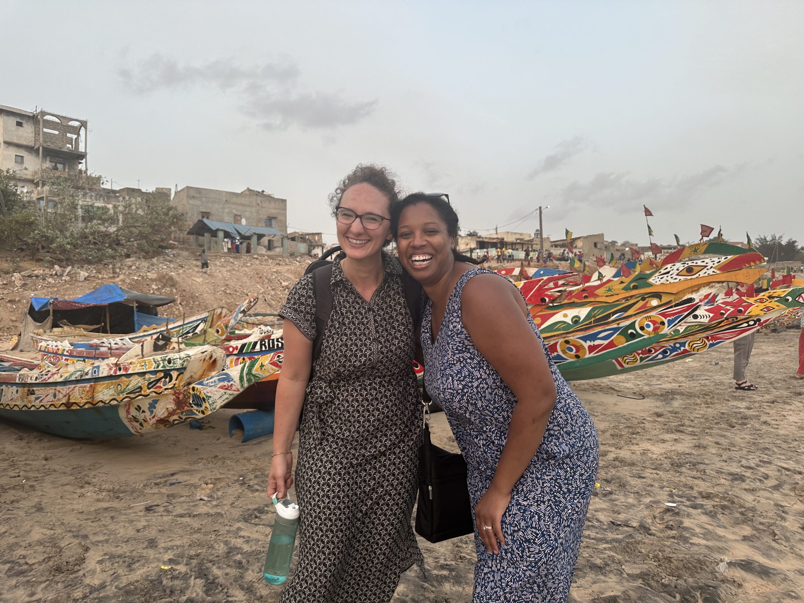 Two French teachers on a Senegalese beach.