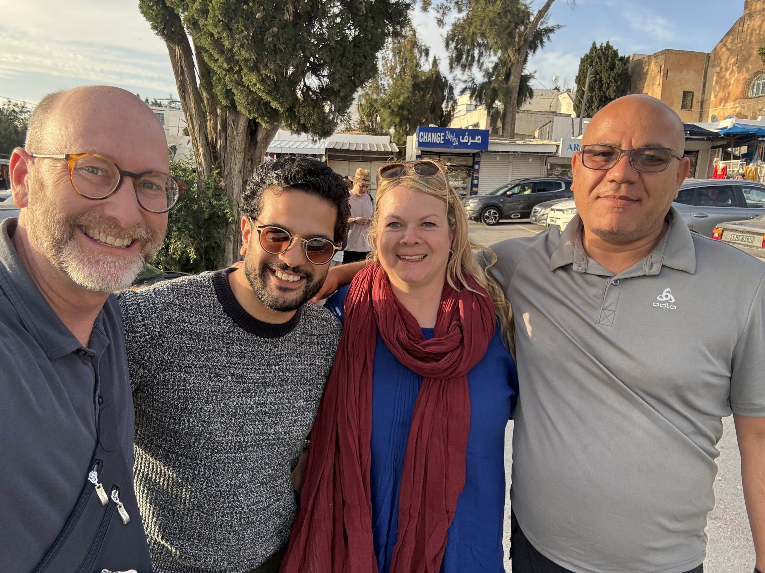 Saying goodbye to our Tunisian guide and driver Tunisia French teacher trips