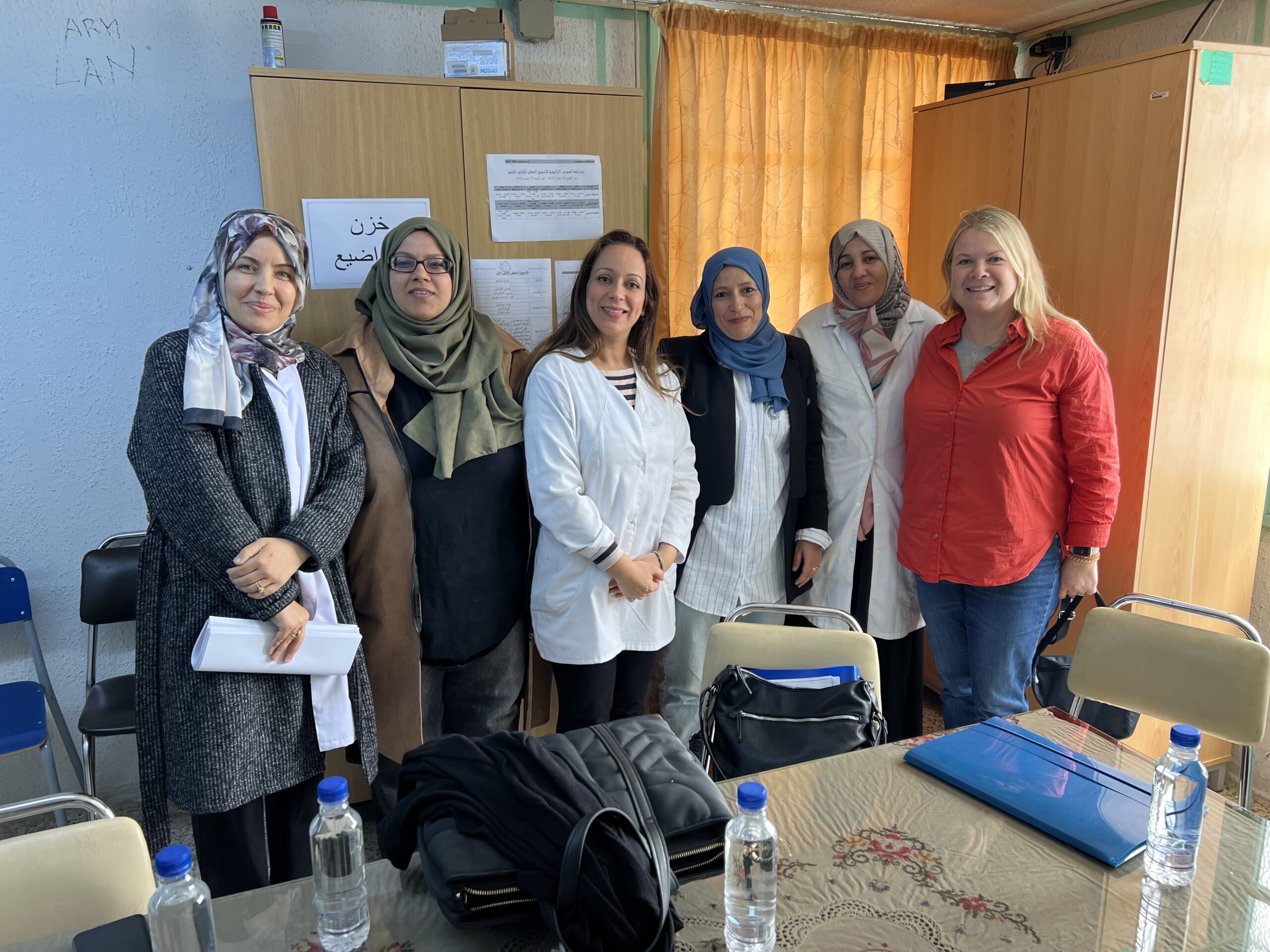 Teachers of French together in Tunisia Tunisia French teacher trip visiting a Tunis school